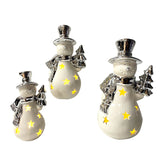 Christmas Series Snowman LED Light Ceramic Ornament (Set of 3 Sizes)