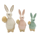 Easter Series Bunny with Egg Ceramic Ornament (Set of 3 Sizes)