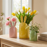 Multi-Size 3D Rabbit Ear Ceramic Vase - Cute Rabbit-Shaped Flower Holder, Home Decor Ornament