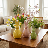 Glossy 3D Rabbit Ceramic Figurine Set - Macaron Color Home Decor, Easter Cute Ornament